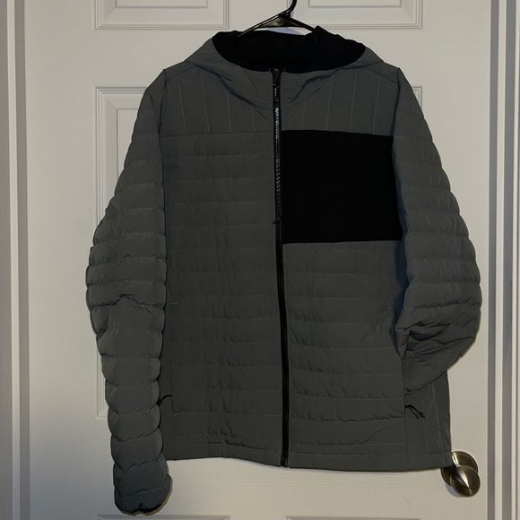 land's end gray puffer zip up jacket - Picture 1 of 5